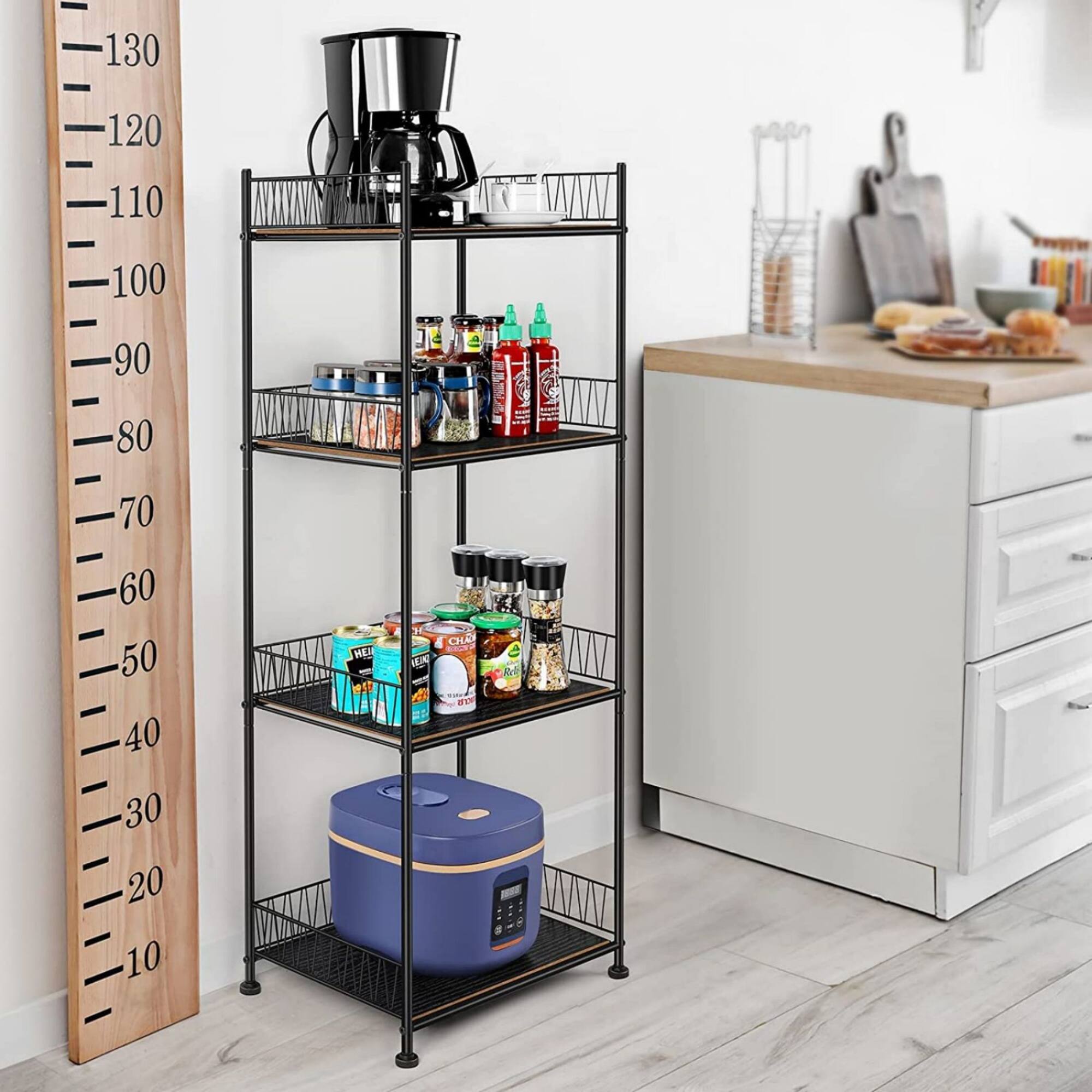 Black 4-Tier Bathroom Storage Rack